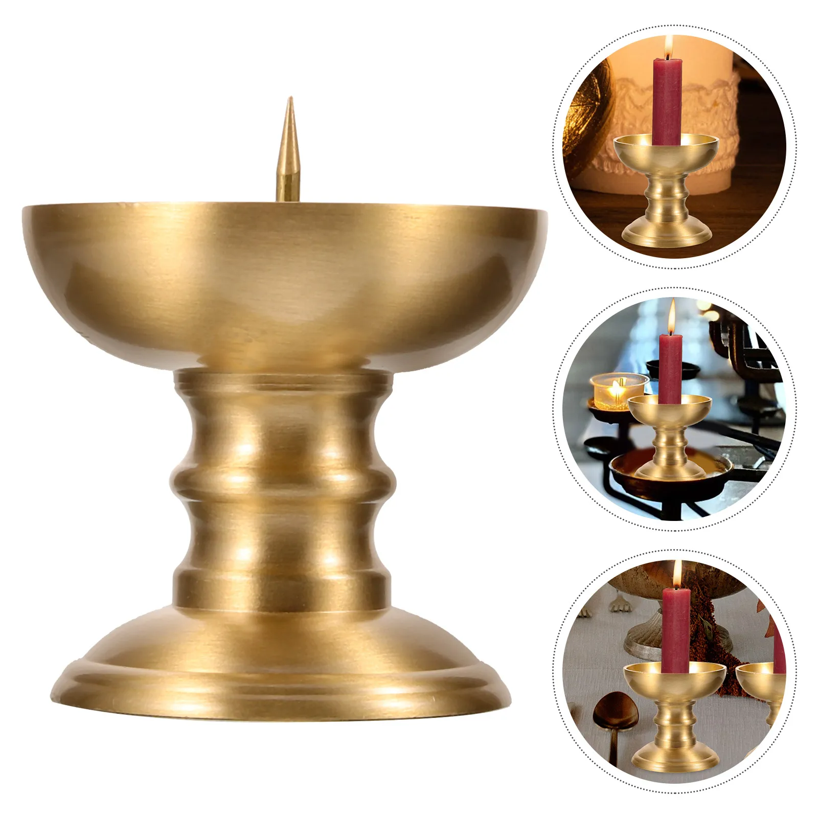 

1pcs Brass Holder Style Metal Tea Light Holder Decorative Candlestick For Home Wedding Meditation Supply