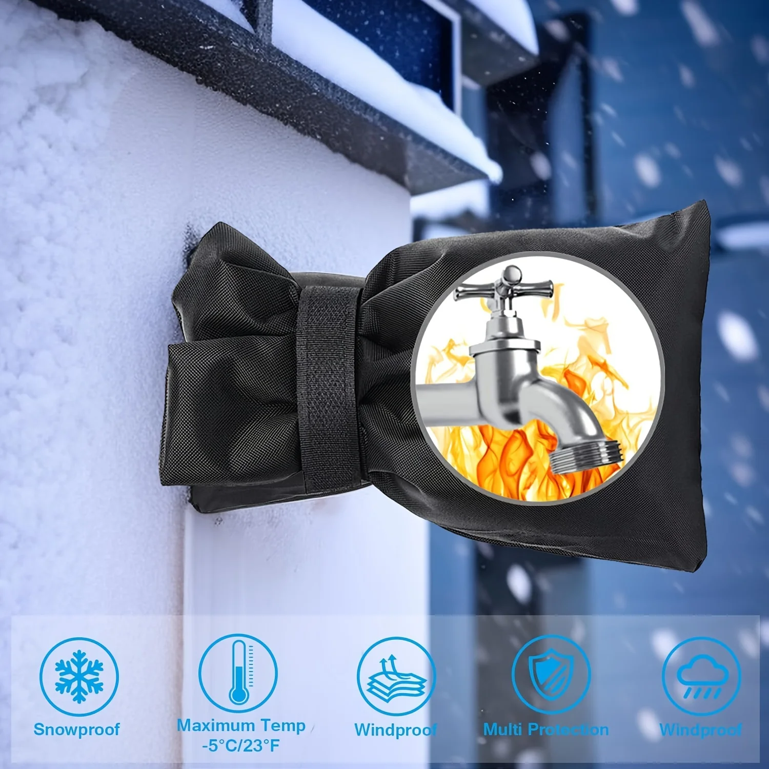 4Pcs Garden Faucet Freeze Protection Socks Reusable Thickened Tap Cover Universal EU US Outdoor Winter Tap Protector