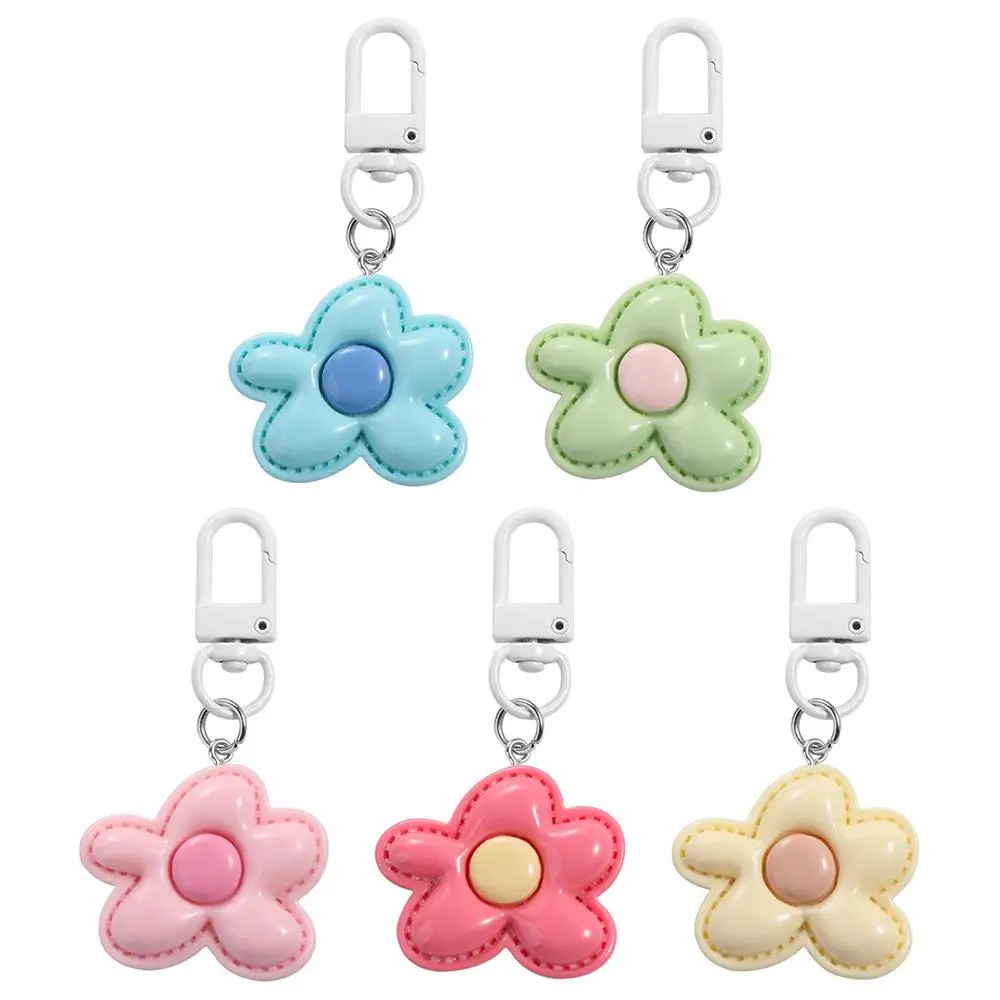 Funny Korean Style Flower Keychain Cute Kawaii Resin Floral Keyring Colorful Mini Bloom Pendant Earphone Case