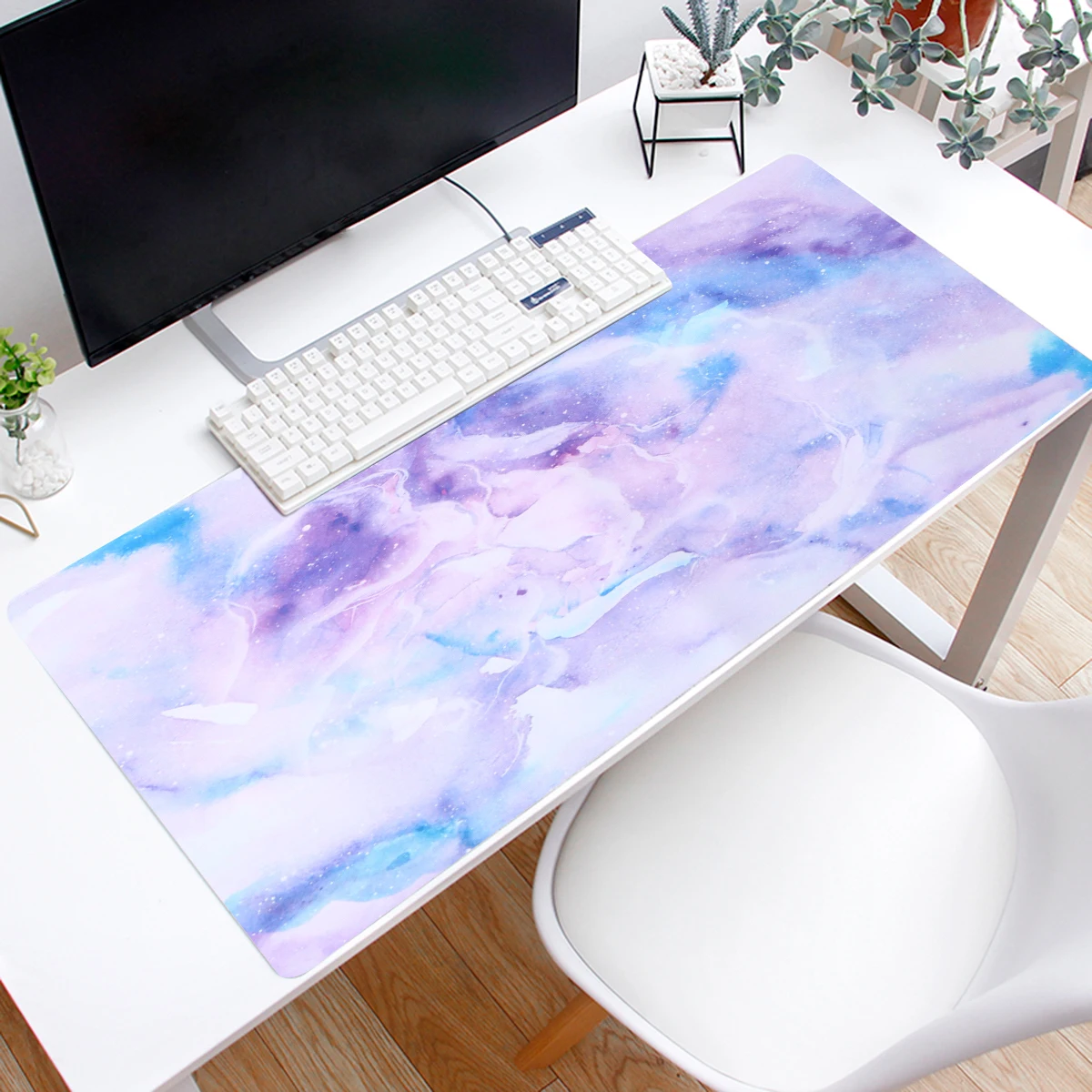 

Nebula Marble Printed Mouse Pad Nonslip Rubber Base Gamer Office Mouse Mat 80x30x0.2cm Nonslip Mousepad