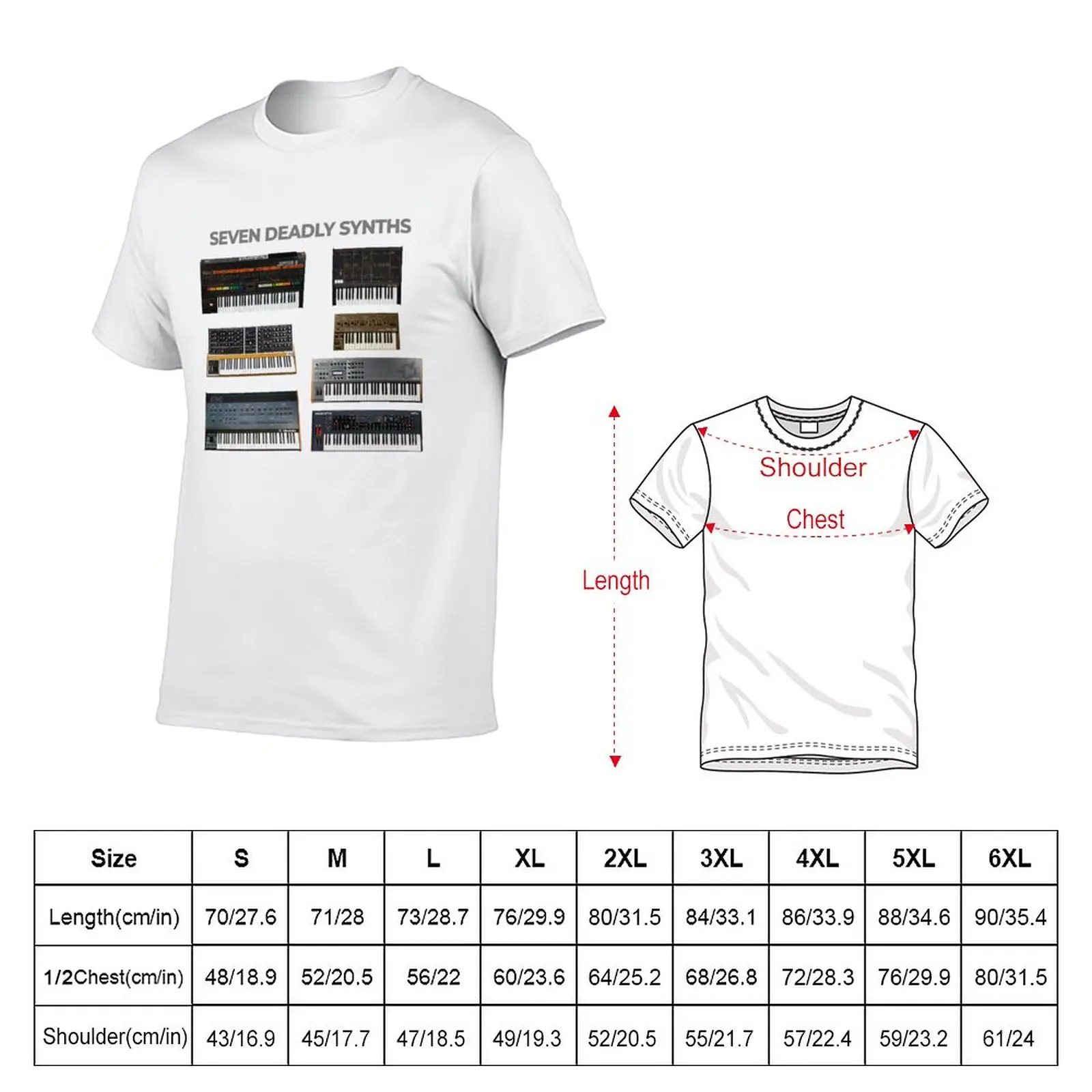 New Seven Deadly Synths T-Shirt T-shirt for a boy tops Aesthetic clothing vintage clothes mens t shirts casual stylish