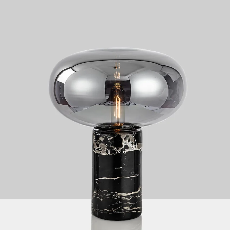 Imagem -01 - Luxo Luz Ins Novo Produto Postmodern Minimalista Designer Quarto Sala Decoração Bola de Vidro Abajur Mármore Mesa Lâmpada luxo luz ins novo produto postmodern minimalista designer quarto sala decoracao bola de vidro abajur marmore mesa lampada 01