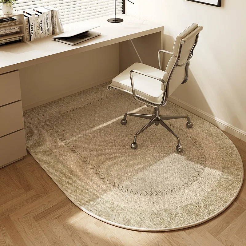 Chair Floor Mat Round Bedroom Dressing Table Carpet Beige Stripe Decoration Study Gaming Chair Swivel Chair Desk Rug Tapete 양탄자