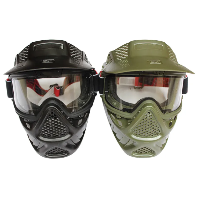 Casque ad alta resistenza airsoft Paintball Mask CS Airsoft Mask con occhiali a doppia lente equipaggiamento tattico militare Airsoft