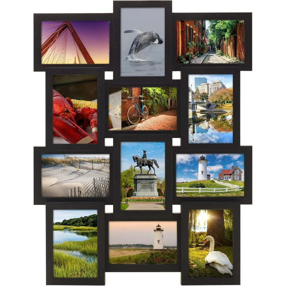 

Collage Photo Frame Wall Display 12 Pictures 4x6 6x4 18x23 Horizontal Vertical Gallery Decor