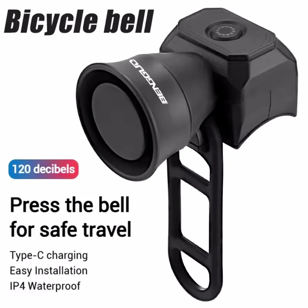 5-Modus Fahrrad Elektrische Glocke Horn Radfahren USB Lade Motorrad Ring Diebstahl Wasserdicht Alarm Mountain Road Fahrrad Zubehör