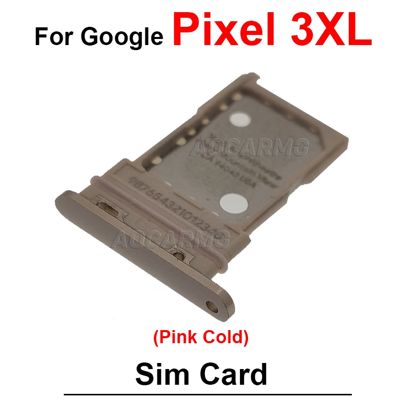 For Google Pixel 3 3A XL 3XL SIM Card Socket Slot Sim Tray Holder Black White Purple Pink Gold Repair Replacement Parts