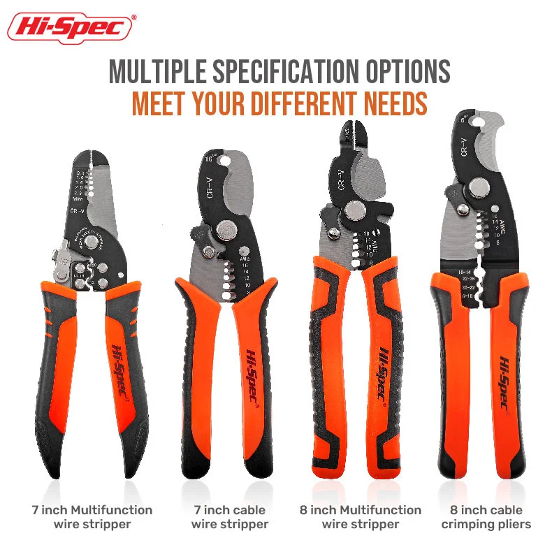 Hi-Spec Automatic Stripping Electrician Pliers,Crimping Terminal 0.8-2.6mm,Multifunctional Peeling Tools,Used For Cable Cutting,