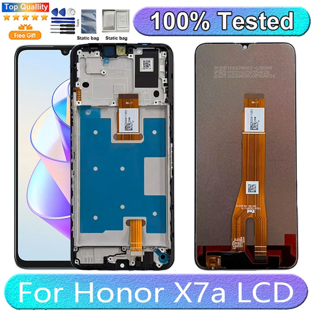 6.75”Screen For Honor X7a LCD Display Touch Panel Digitizer Assembly Replacement LCD With Frame X7aRKY-LX1, RKY-LX2, RKY-LX3
