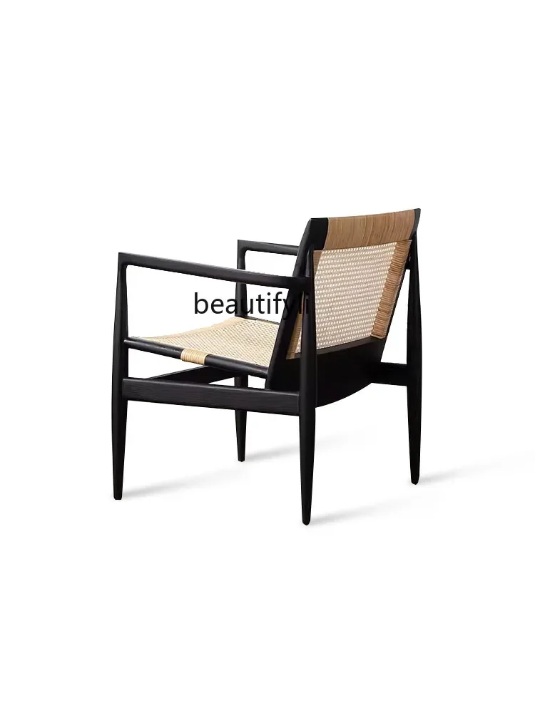 

K185 Modern Minimalist Indonesian Rattan Woven Armchair Ash Single Leisure Couch Home