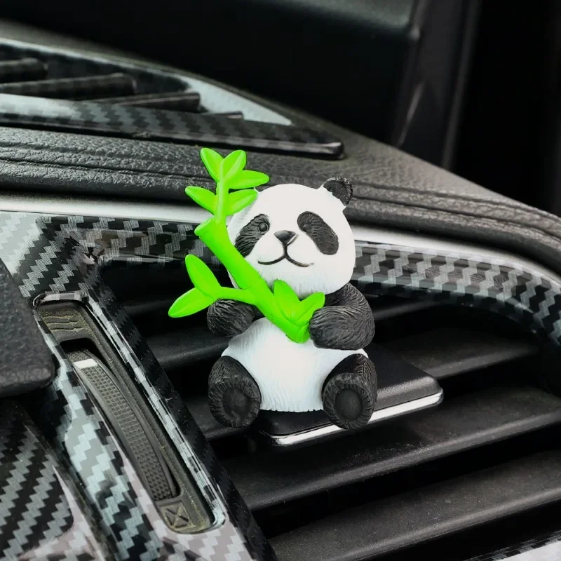 Cute Panda Design Car Console Ornaments Microlandscape Office Desk Small Landscape Office Home Decoration Crafts Model