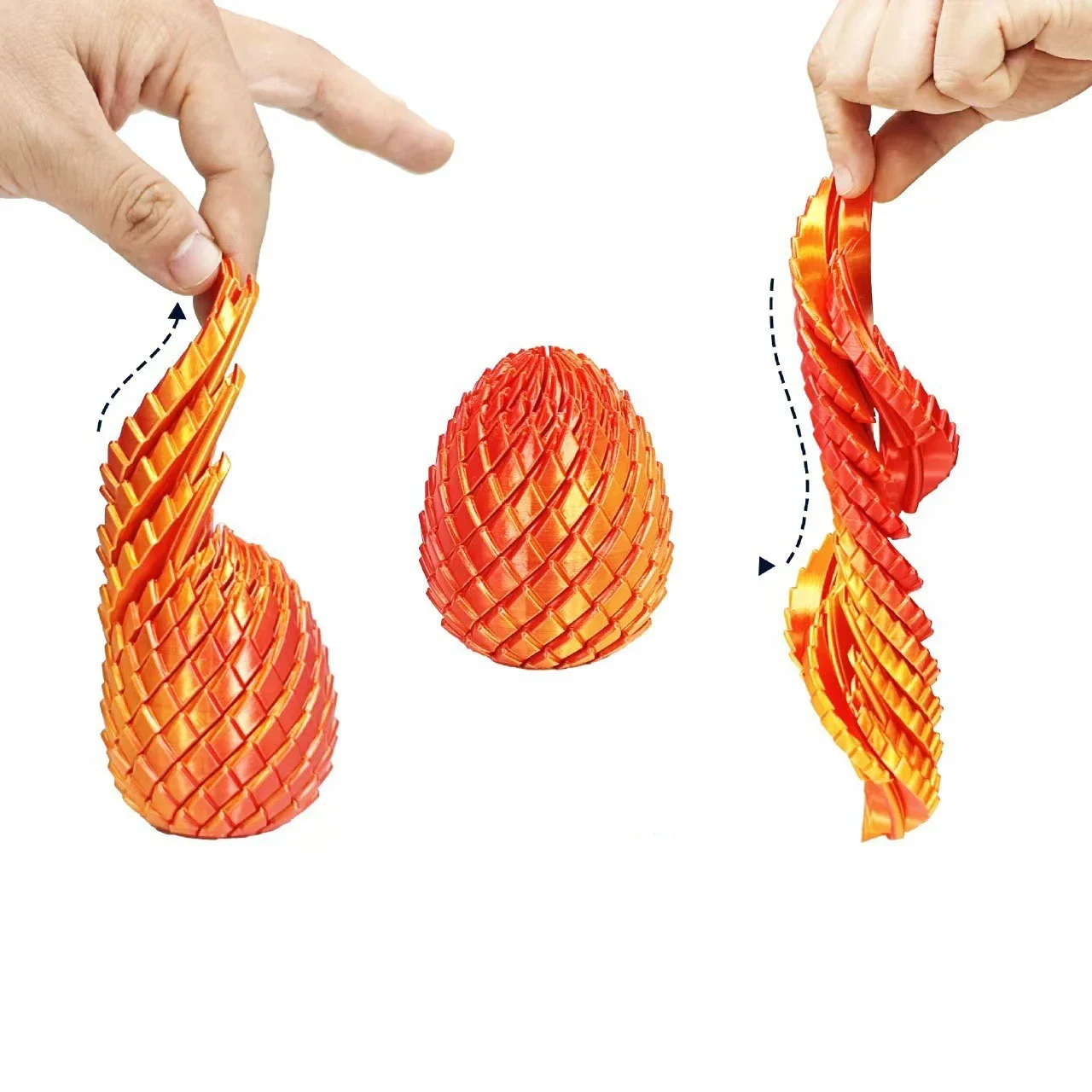 3D Printing Dragon Egg Stress Relief Toy Deformable Twist Egg Creative Decompression Gadget Desk Ornament Deformation Model Toy