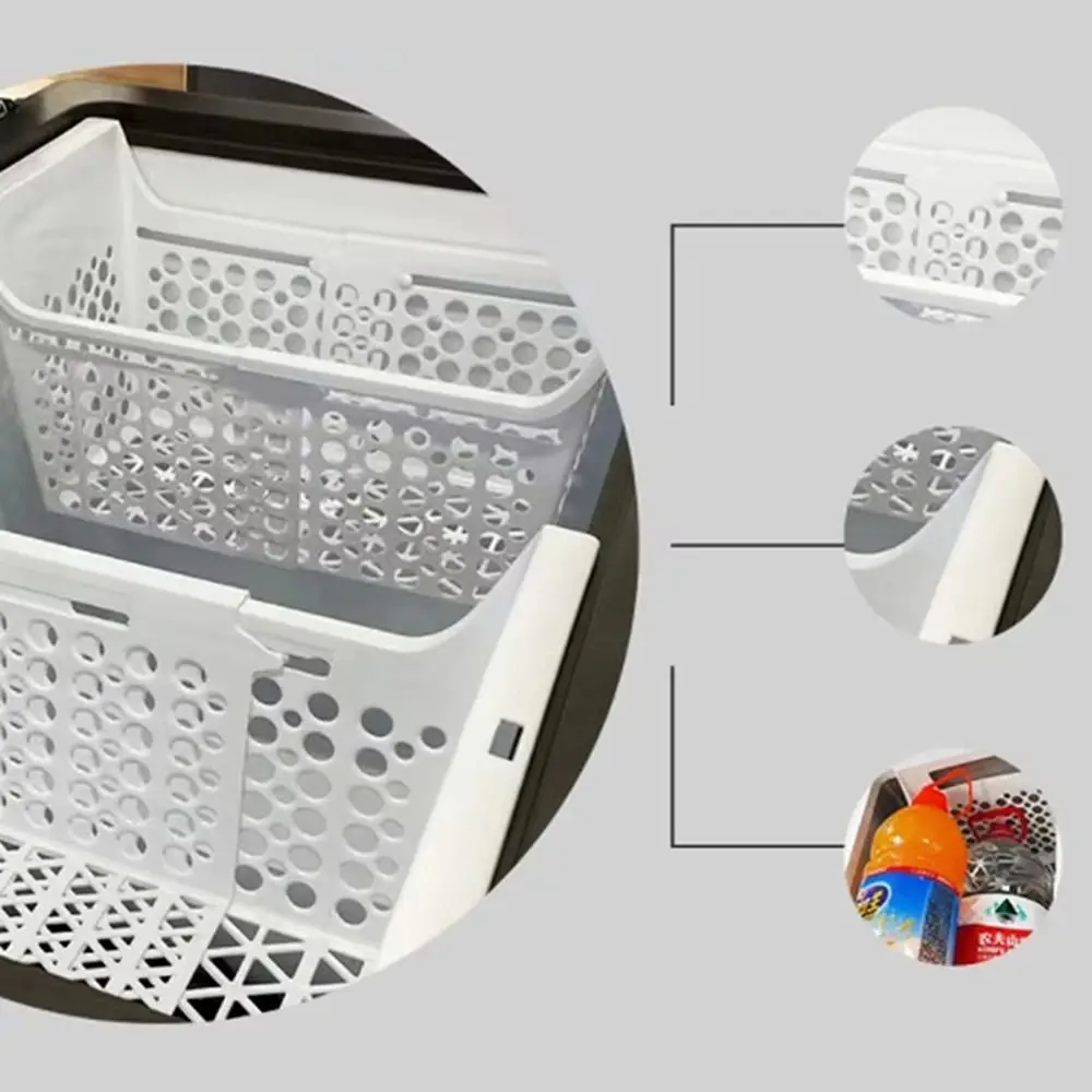 Portable Double Doors Freezer Basket Retractable Duty Refrigerator Storage Organizer Odorless Thickened Freezer Storage Rack