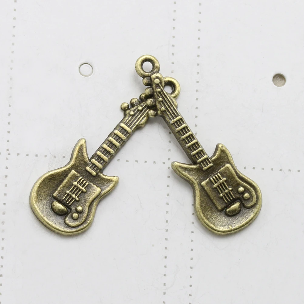 

20 шт., ожерелье с гитарой, подвеска, винтажный сплав, сделай сам, подвески для изготовления ювелирных изделий, аксессуары для рукоделия ручной работы