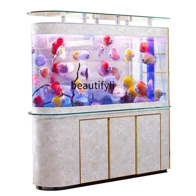 

R cc182l Home Living Room Fish Tank Aquarium Medium Subareas Screens Ecological Change Water Bottom Filter Creative