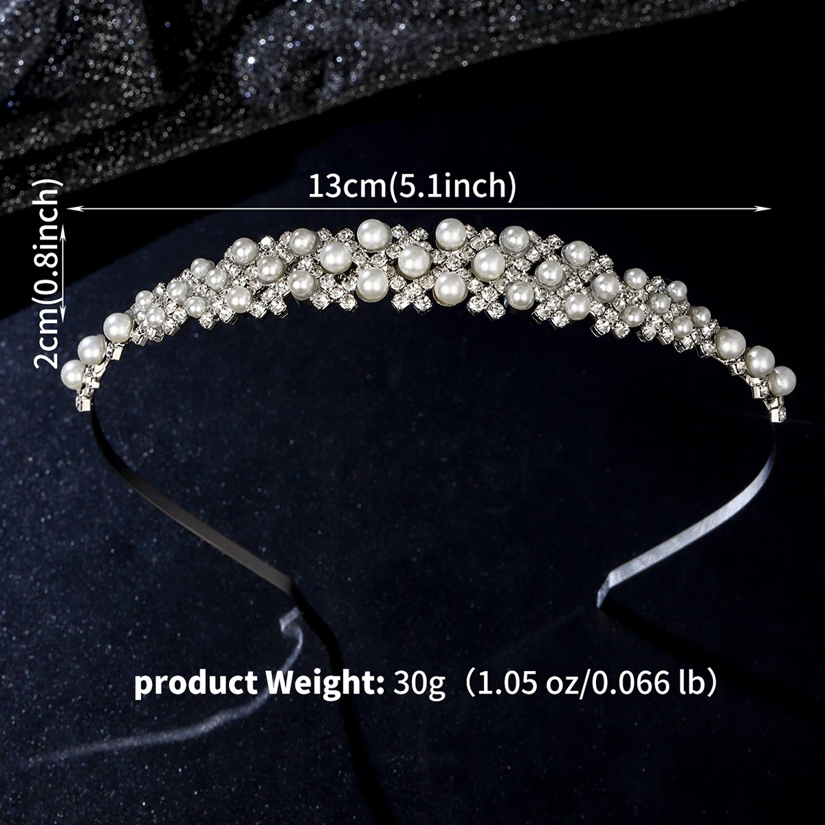 Silver Pearl Rhinestone Crown Fashionable Daily Hair Bands Party Birthday Classic Headdress Accessories Bridesmaid Gifts