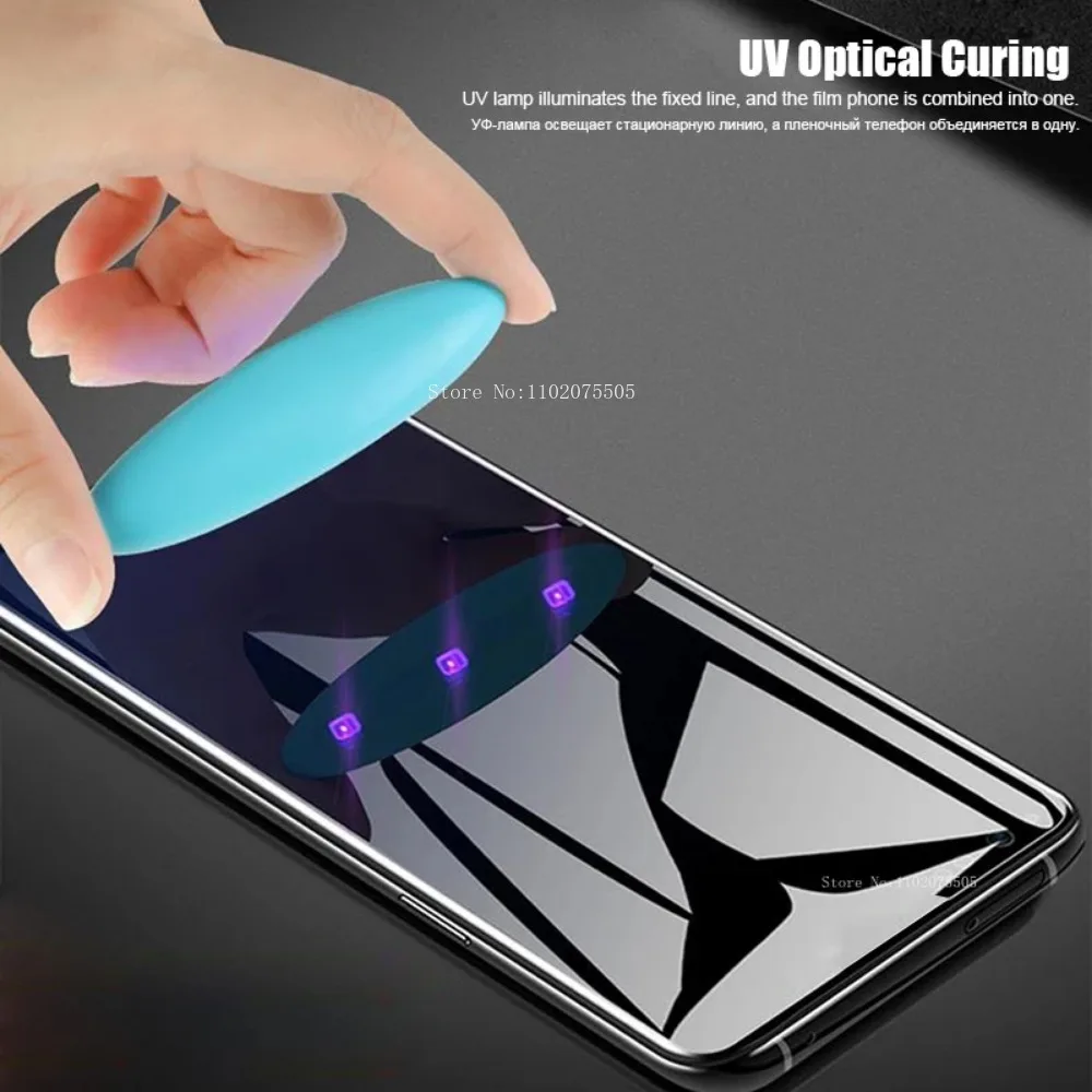 2-3PCS UV Glass for Samsung Galaxy S22 S23 Ultra S21 S10 S8 S9 Plus S20 FE Note 8 9 10 Pro 20 UV Liquid Glue Screen Protector