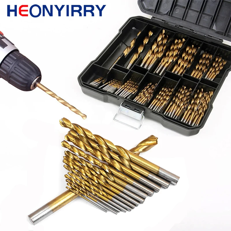 

99Pcs Titanium Drill Bit Set High-Speed Steel Drill Bits for Steel Plate Wood Plastic Metal Copper Alloy Woodworking Hole Opener