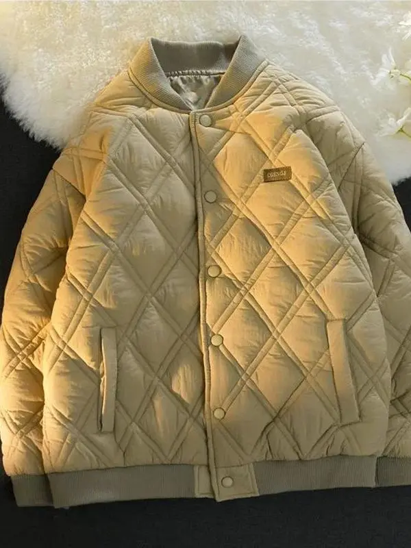 

American Sle Baseball Jaet Men's Cotton Coat Winter Student Trendy Warm Loose Cotton Outerwear Ins Faion Urban Thiened