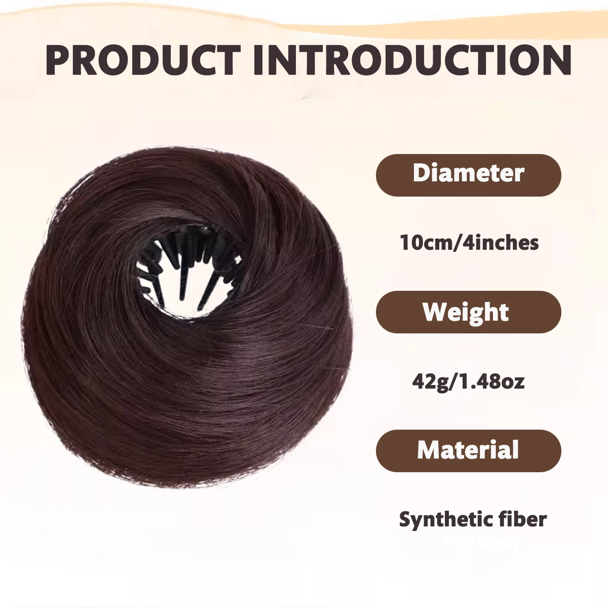 Perangkat rambut pelat kepala bola sintetis yang dapat ditarik cincin rambut wig temperamen wanita sanggul simulasi kepala kuncup malas