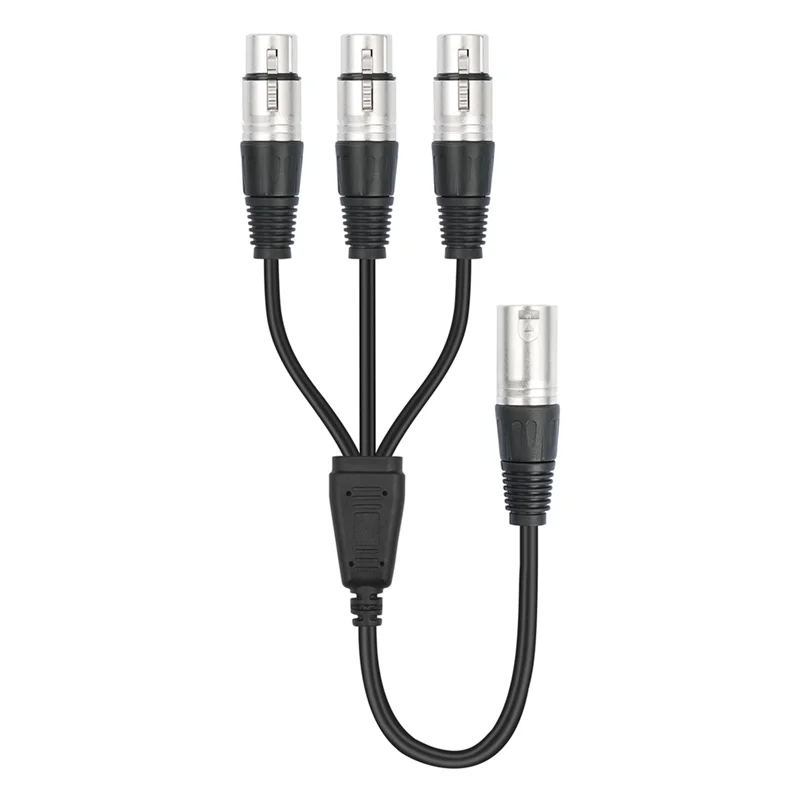 New-XLR Male To 3 Female Y Splitter Cable 3Pin, XLR Splitter 1 Male To 3 Female Audio Cable For Mixer Microphone