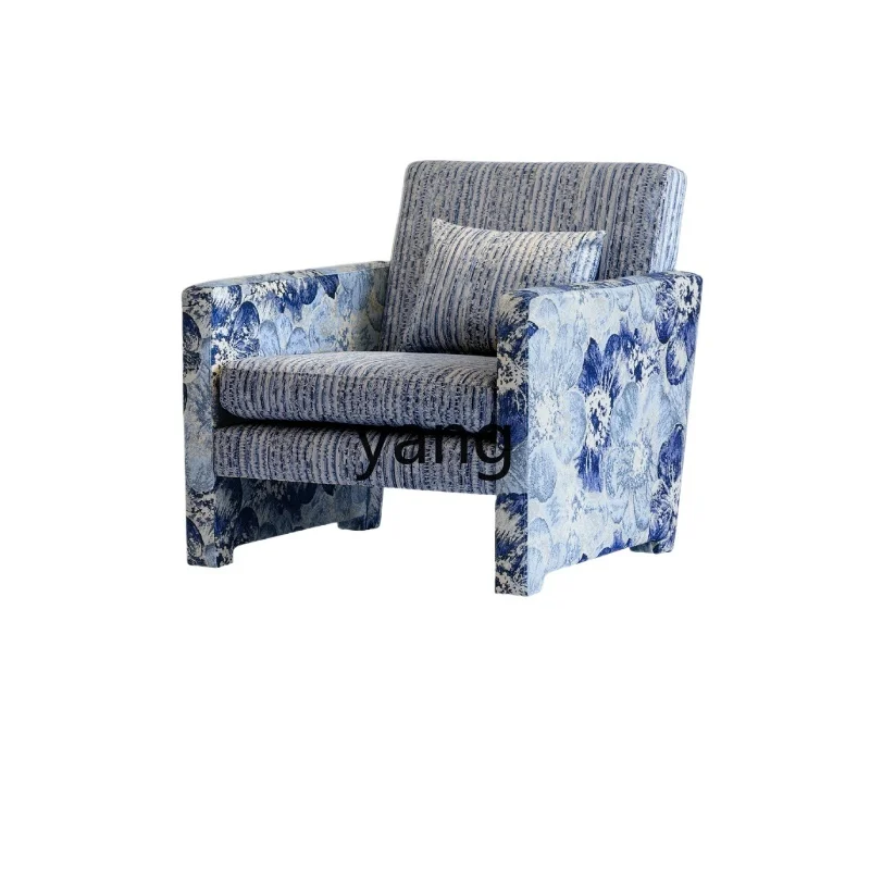

CX flora blue medieval Italian single sofa haute couture modern leisure chair