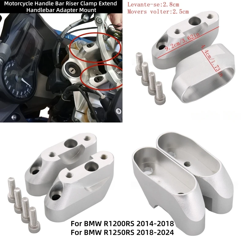 Кронштейн-удлинитель руля для мотоциклов BMW R1200 1200 1250 R1200RS 2014-2018 R1250RS 2018-2024