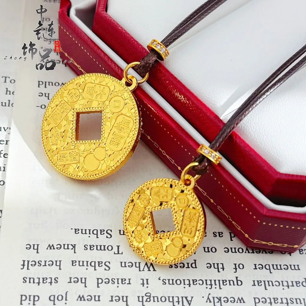 Burst flash smash ice ice gold coin pendant 9999gold
