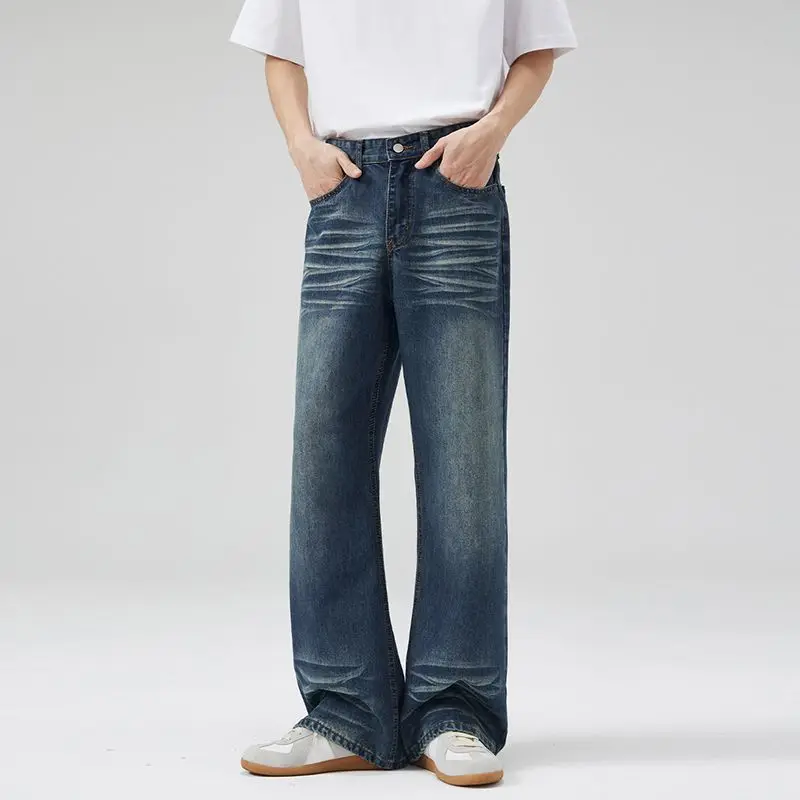KSTUN Flared Jeans Men Boot Cut Denim Pants Slim 2025 Spring Summer Jeans Full Length Bell Bottom Trousers Vintage Streetwear