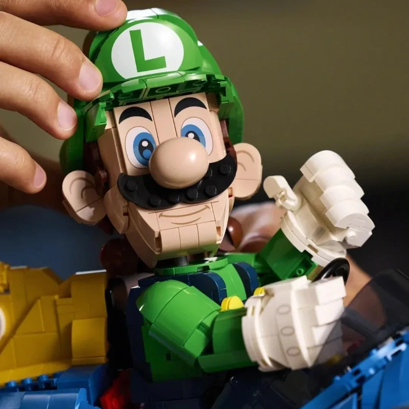 

2026 New Super Mali Racing Luigi Car Set - Children's Blue Racing, Favorite Characters