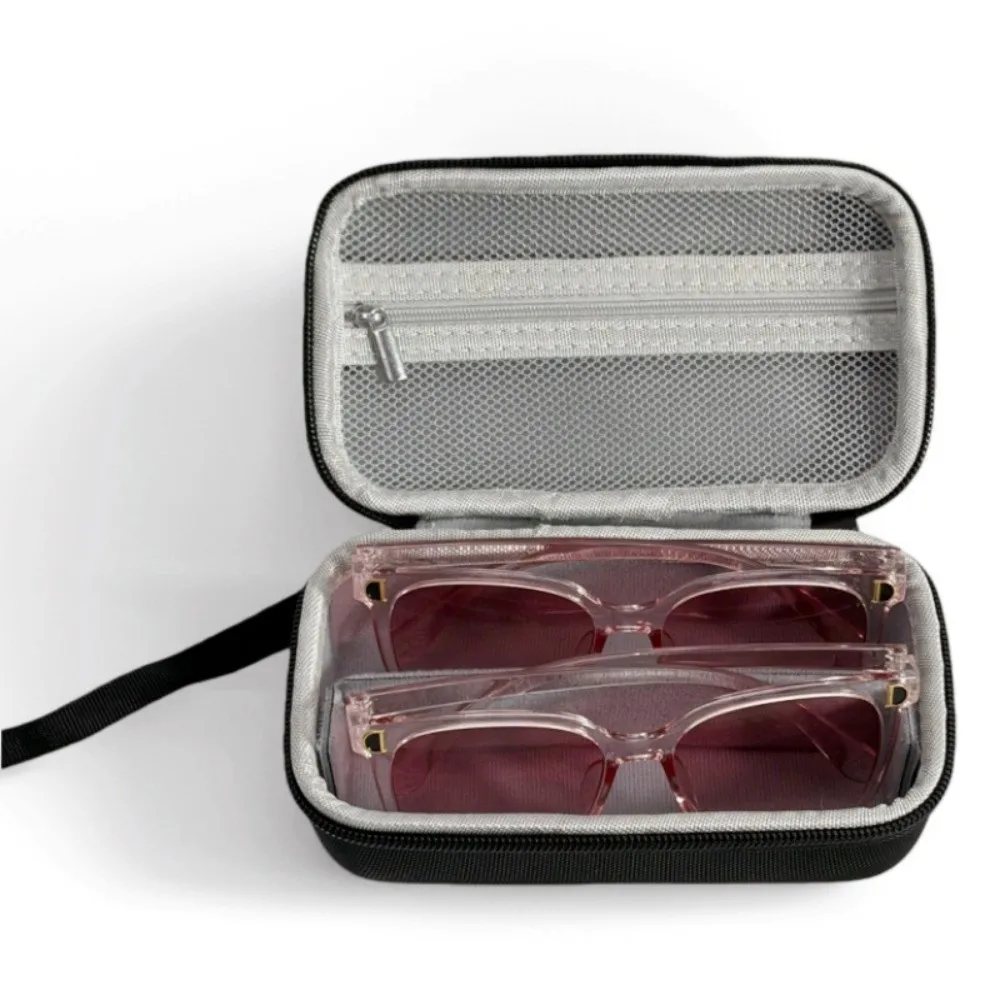 Portable 2/4 Slots Glasses Organizer Large Capacity Anti-lost Glasses Storage Box Anti-scratch Anti-splash Water