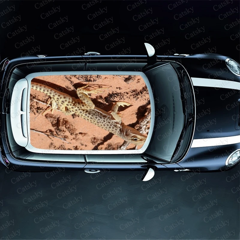 Animal Lizard Print Car Roof Sticker Wrap Racing SUV Auto Accessories Packaging Painted PVC Car Hood Graphic Decal Decoration