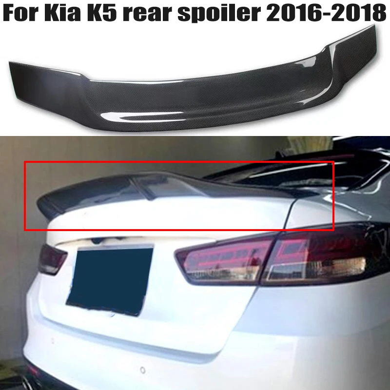 

For Kia K5 / Optima spoiler 2016 2017 2018 R Style High Quality FRP/Carbon fibre Car Rear trunk cover wings spoiler Airfoil