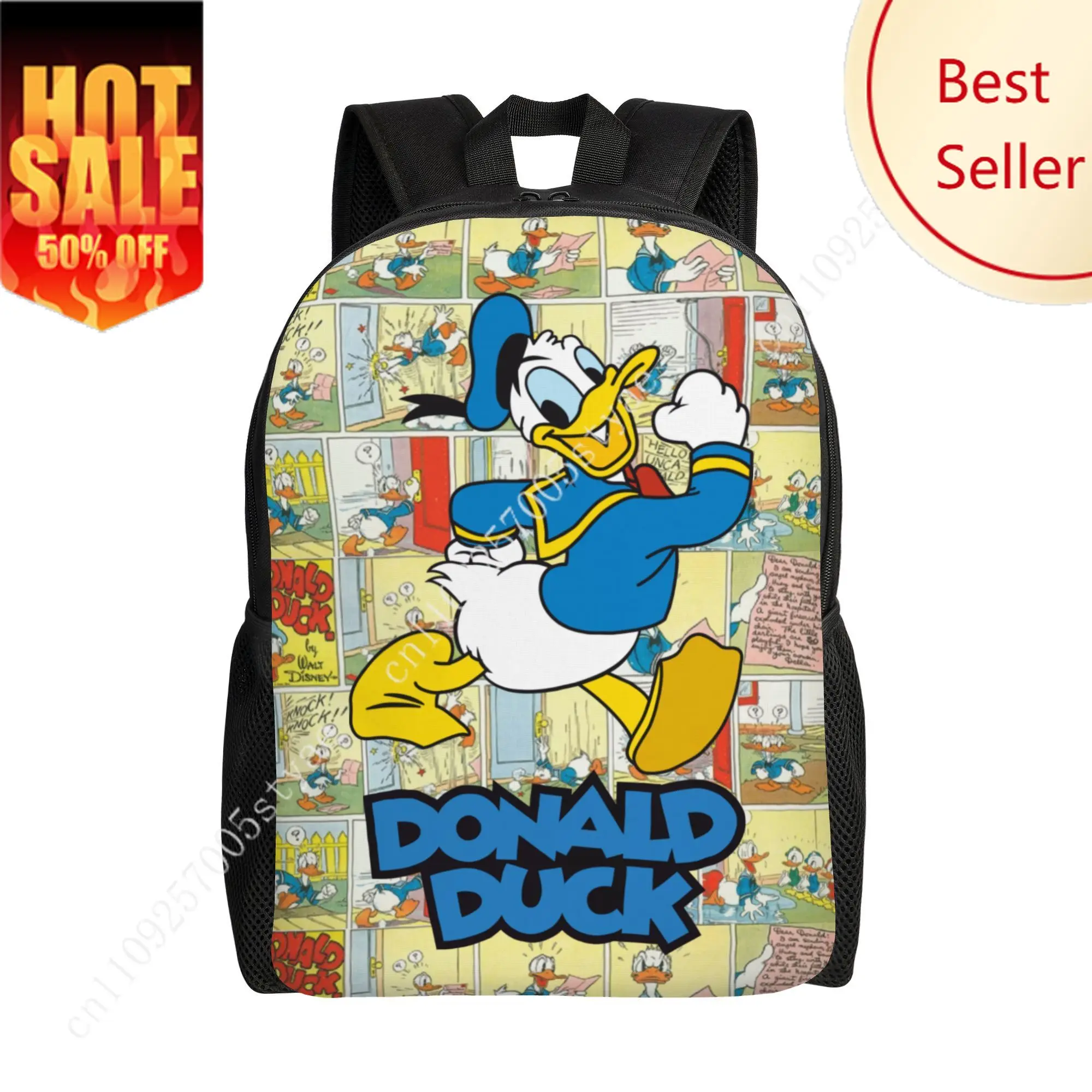 

Donald Duck Classic Backpack Disney Cartoon Decorate Fabric Bags Design Your Photo Logo Text Party Holiday Custom Gifts