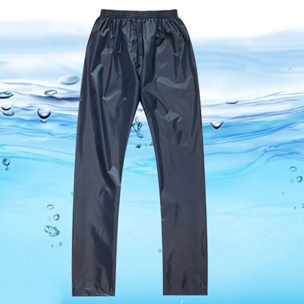 Dark Blue Double Layer Rain Pants Xxl Waterproof Breathable Oxford Cloth Lightweight Rainproof Outdoor Cycling Fishing Hiking