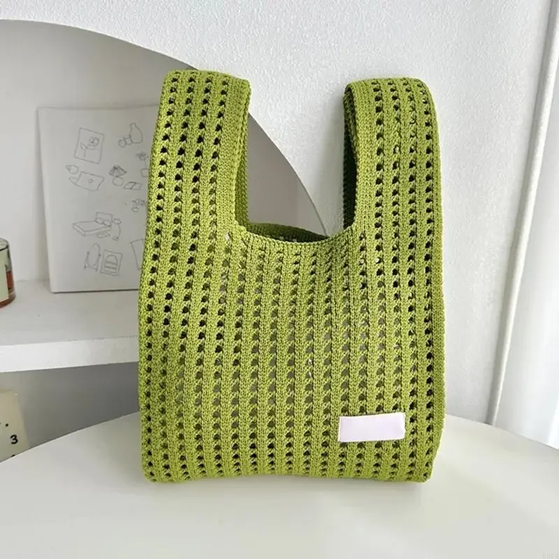 Elegant Handmade Knit Handbag for Women's Mini Casual Wrist Bag Color Knit Wristlet Purse for Multiple Occasion
