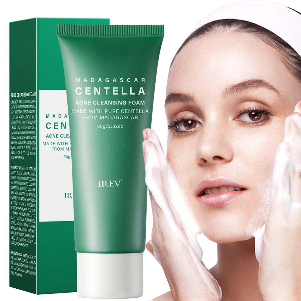 80g Centella Deep Cleaning Foam Skin Care Facial Cleanser Moisturizing Shrinking Nourishing Face Washing Product