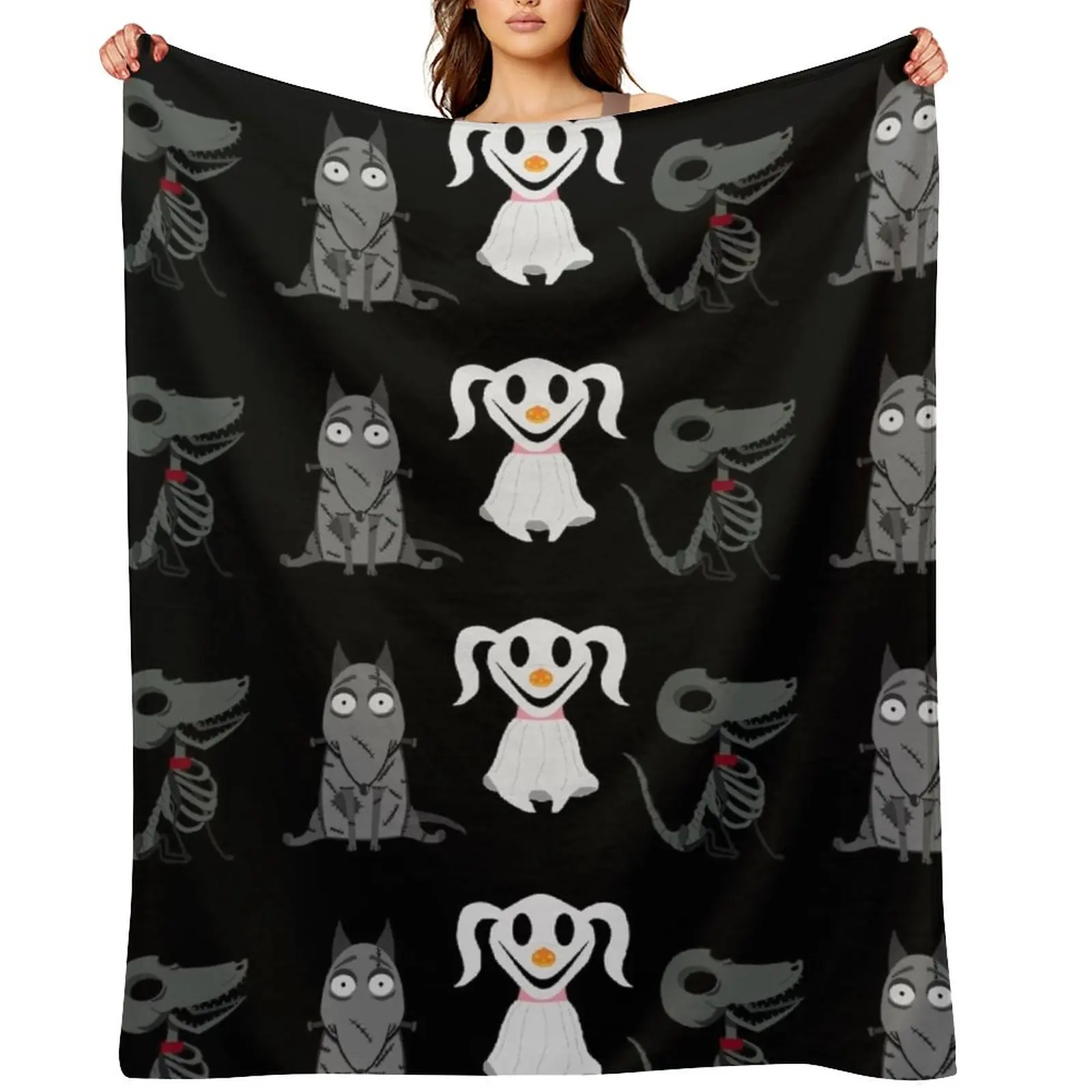 

burton dogs zero sparky and scraps Throw Blanket Decoratives manga Plaid Custom Blankets