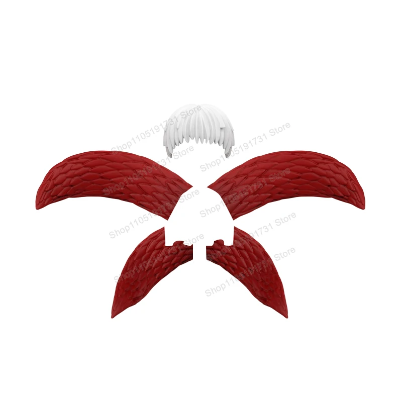 AC0004-0007 bloques de construcción de cómic figuras de acción de pelo blanco diferentes formas modelos de alas accesorios DIY juguetes para niños regalos