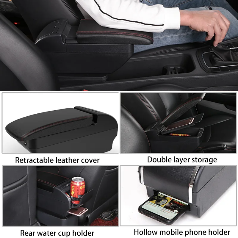 For KIA Rio 2 armrest box For KIA Rio 2006 2007 2008 2009 2010 2011 car armrest box accessories interior Storage box Retrofit