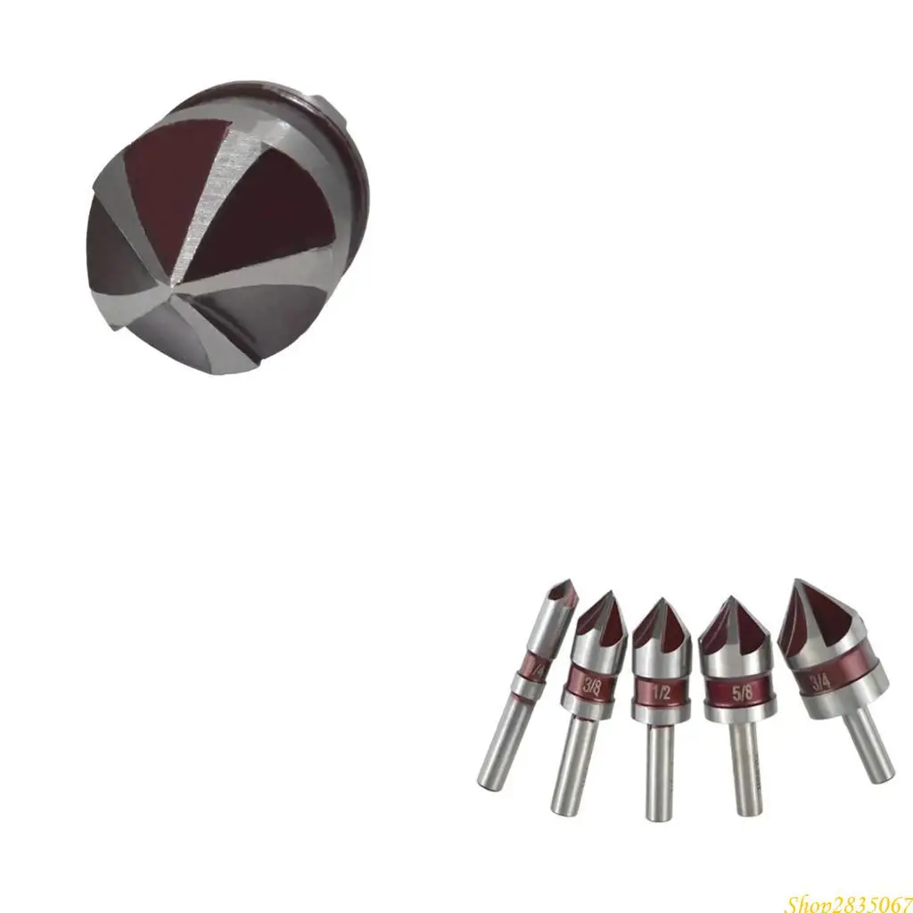 

5 шт., высокопроизводительные кобальтовые инструменты для снятия фаски, 5 флейт, электроинструмент, сверло с зенковкой для фасок