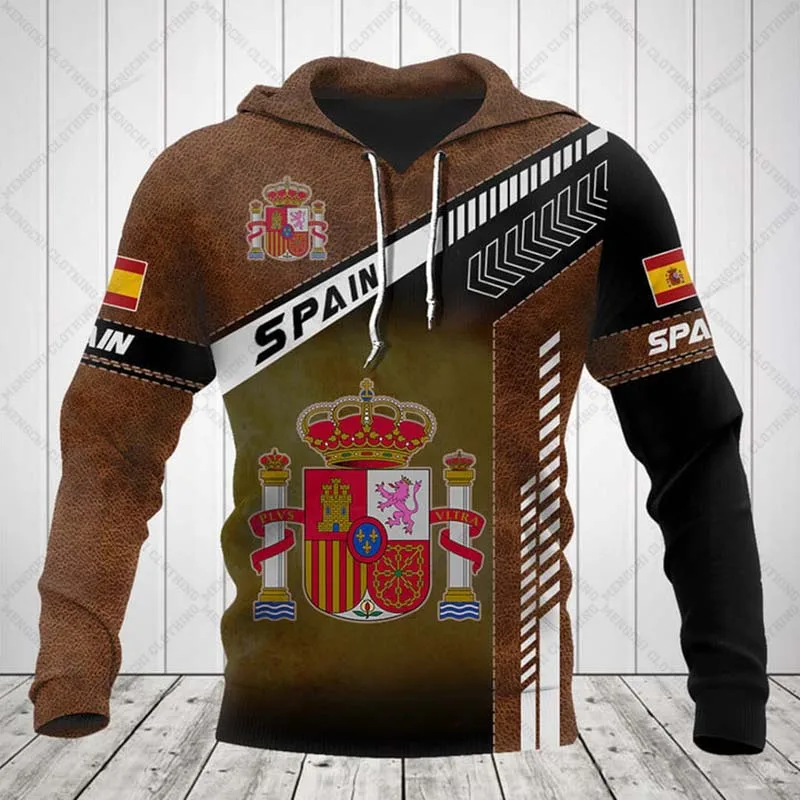

Customized Spain Shield Speed Racing Hoodies Unisex Graphic Tops Male Oversized Sports Pullover Fast Dry Streetwear Clothing