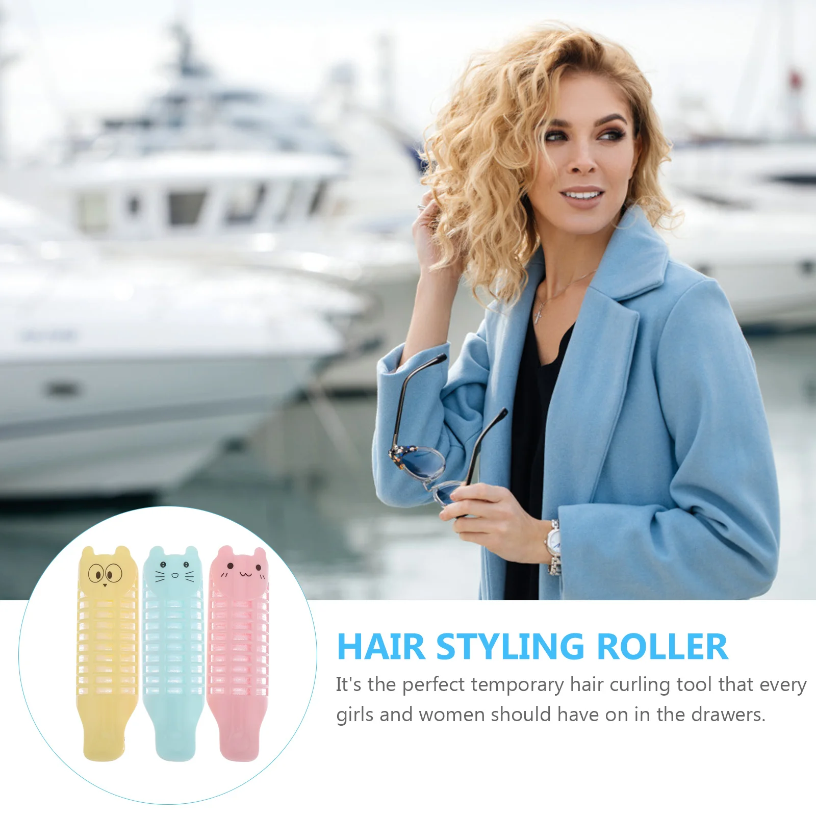 

6pcs Self Grip Curlers Diy Wavy Styling Tools Lightweight Durable Portable For All Hair Types Big Wave Clip Hair