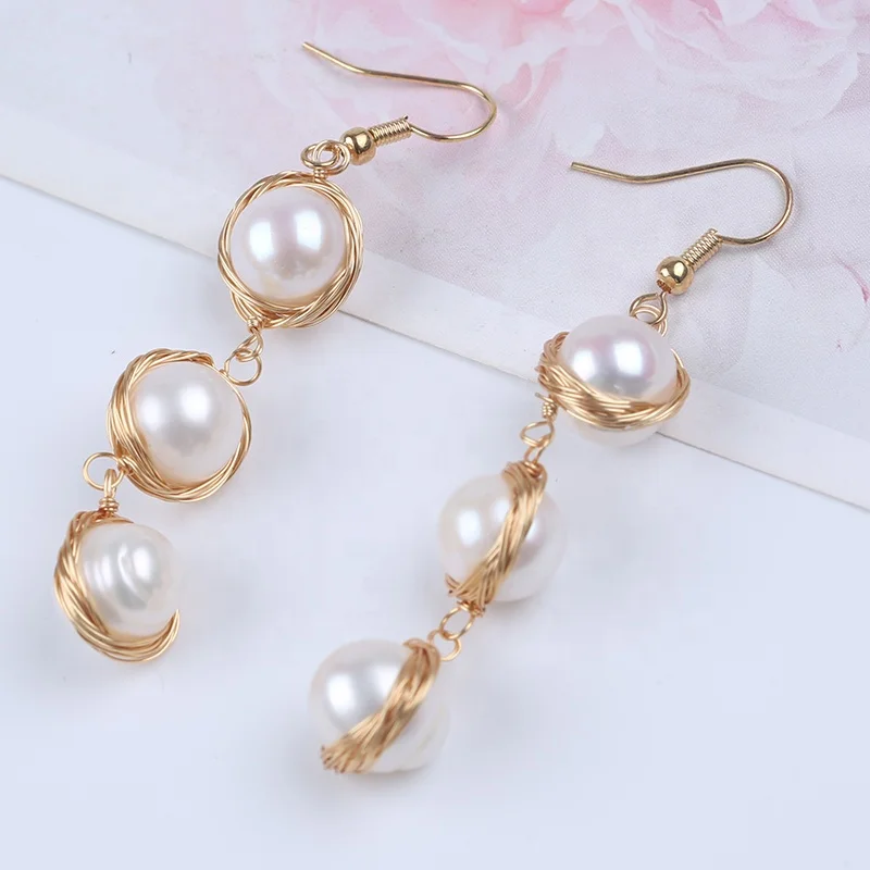 Latest Price Freshwater Potato Freshwater Pearls Women Fashion Fine Jewelry Earrings