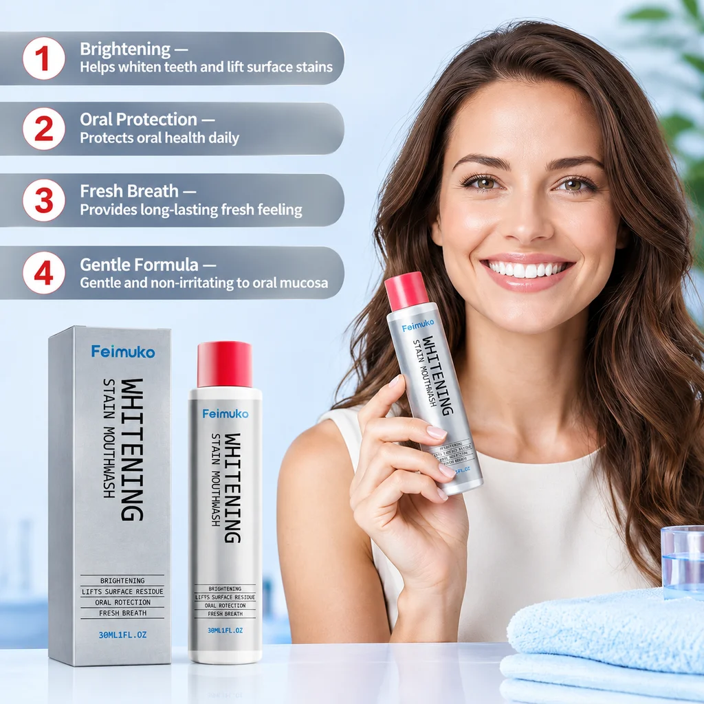 Stain Removal Mouthwash Gentle Whitening Remove Plaque Fresh Breath Reduce Bad Breath Feeling Oral Care Deep Cleaning Mouthwash