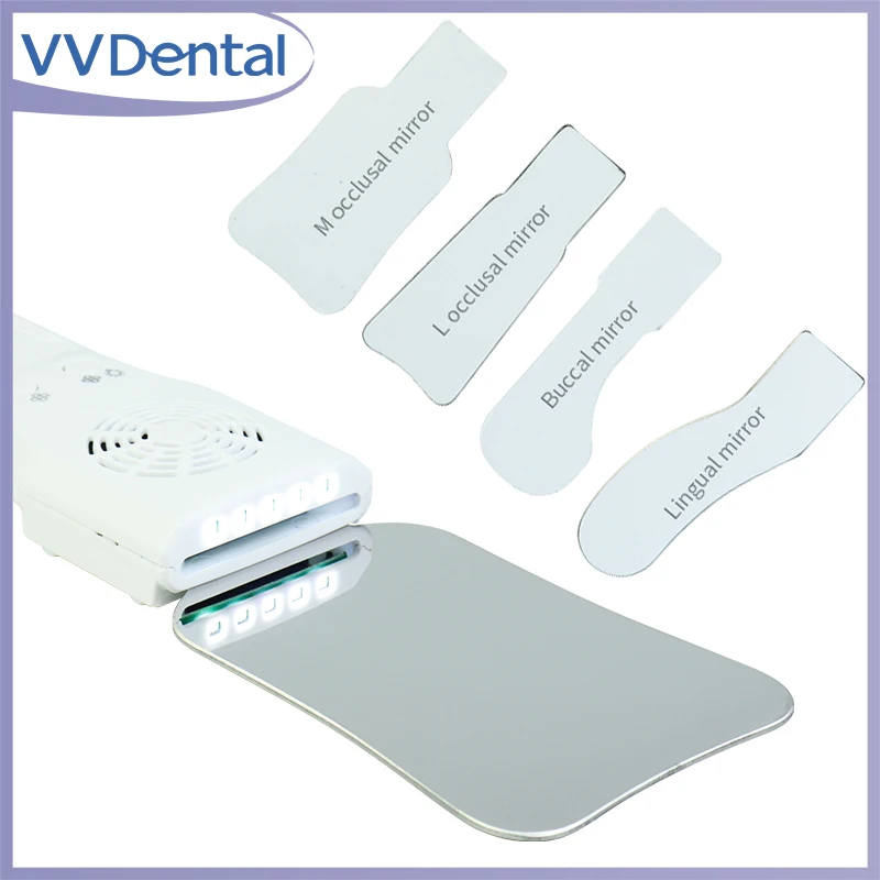 

VVDental Stainless Steel Dental Anti-Fog Mirrors Set With LED Light Orthodontic Reflectors Fog Free Intraoral Photography