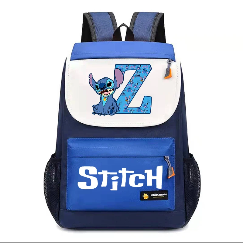 New Stitch Disney Backpack Kawaii Cartoon Letter Printed Children School Backpack Cute Boys Girls School Supplies Kids Backpacks