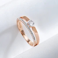 Kinel – bagues de luxe en Zircon naturel pour femmes, or Rose 585, argent, réglage mixte, Design mince, bijoux de mariage quotidiens pour mariée 3