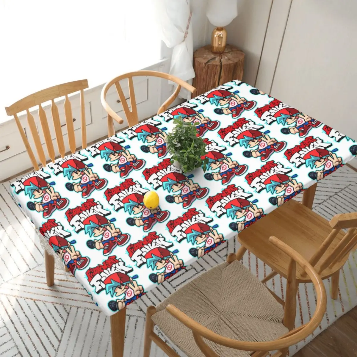 Friday Night Funkin Custom Rectangular Tablecloth Oilproof Table Cover for Festival Party Decorations Table Cloth