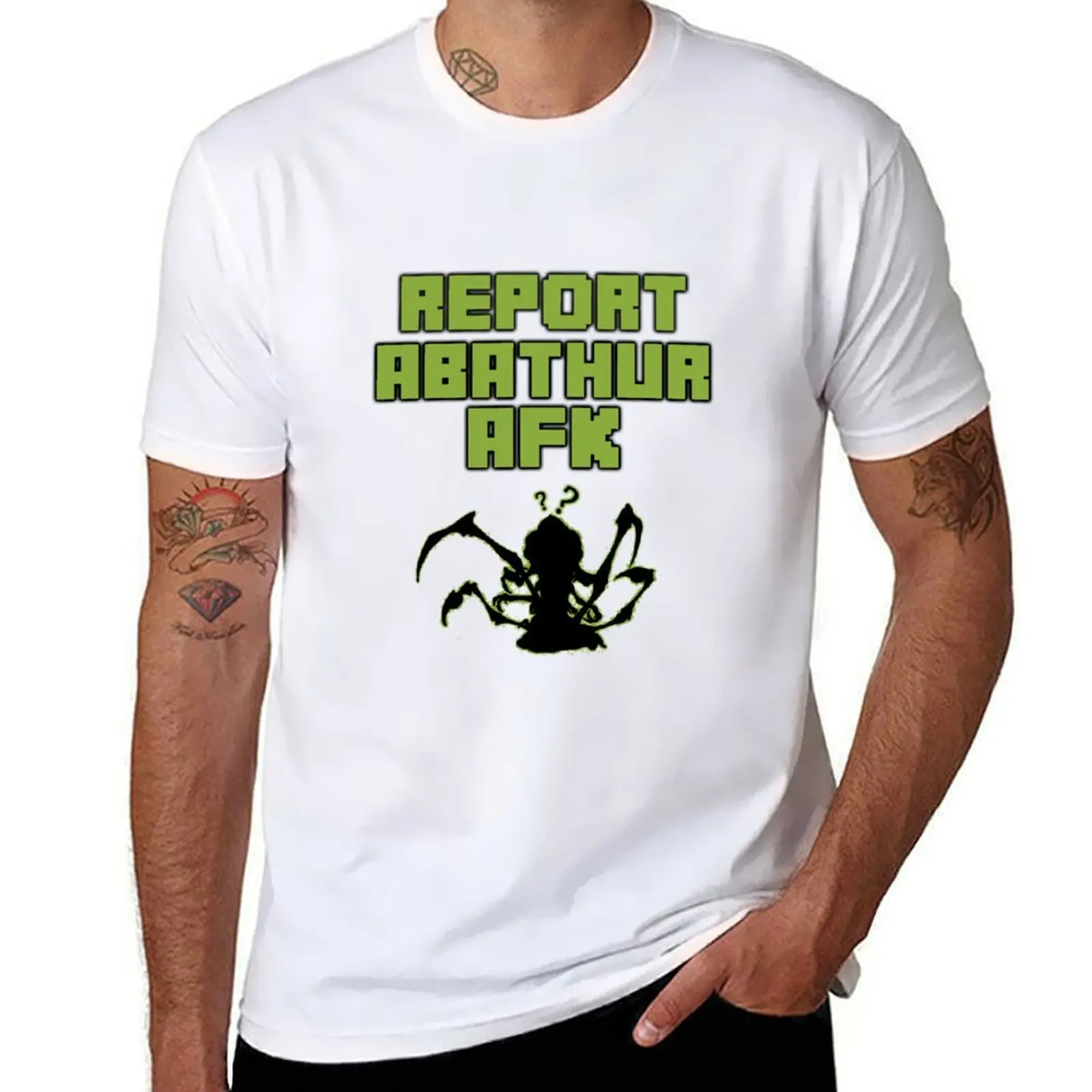 

Heroes of the AFK Abathur T-Shirt men t shirt cotton 100% t shirt personalised t shirts for man pack white T-shirt